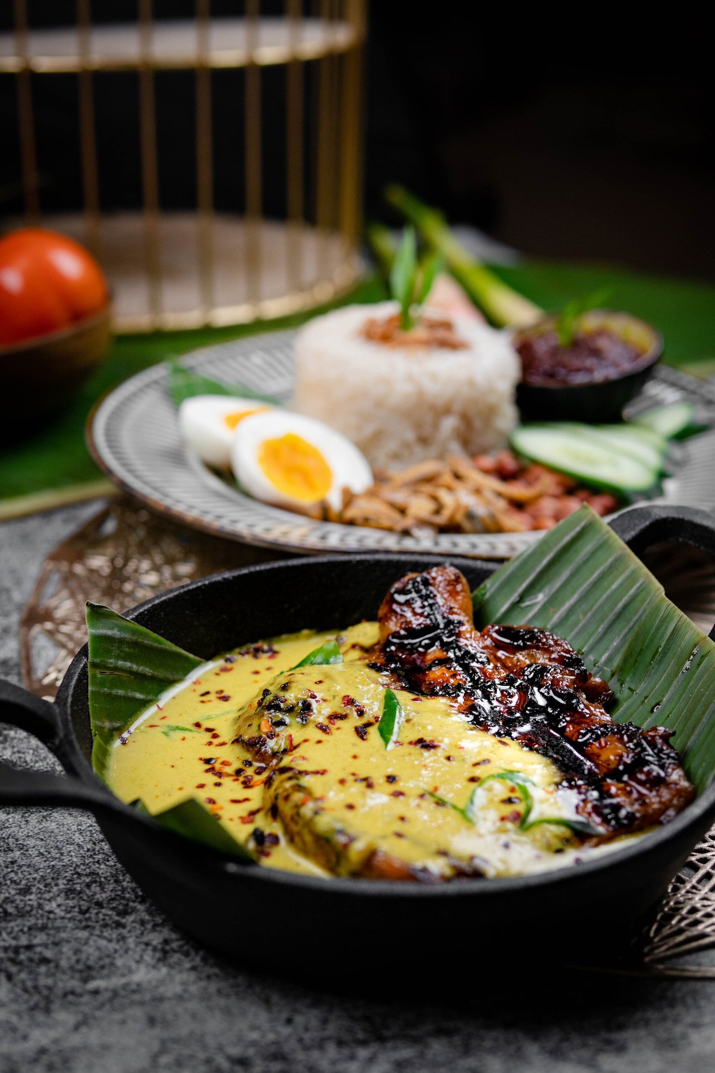 Nasi Lemak Ayam Bakar Gulai